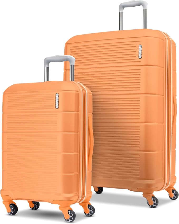 American Tourister Stratum 2.0 Expandable Hardside Luggage with Spinner Wheels, 2-Piece Set 20/28, Papaya