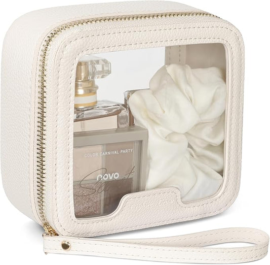 PACKISM Clear Makeup Bag - TSA Approved Toiletry Bag for Carry-on & Checked Luggage, Water Resistant Car Storage Organizer with Reinforced Seams