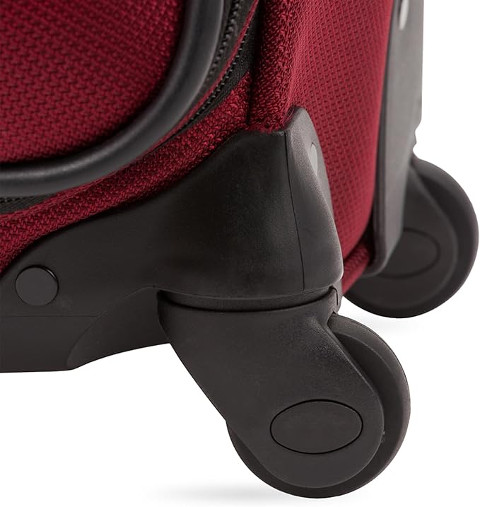 SwissGear Sion Softside Expandable Luggage – Carry-On Suitcase with 360 Degree Wheels & Retractable Handle – 21 Inch, Perfect for 1-3 Night Trips – Burgundy