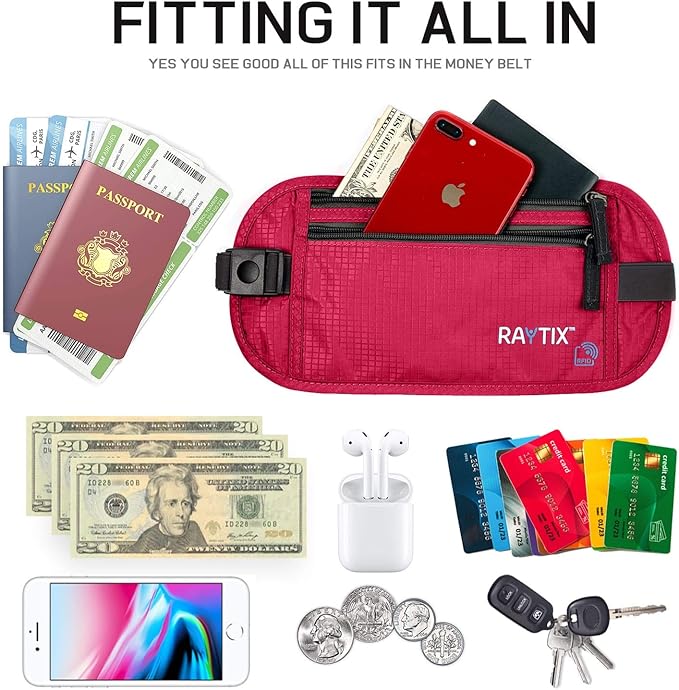 Money Belt For Travel Wallet Belt Passport Holder Travel Pouch to Protect You With RFID Transmissions –Secure, Hidden