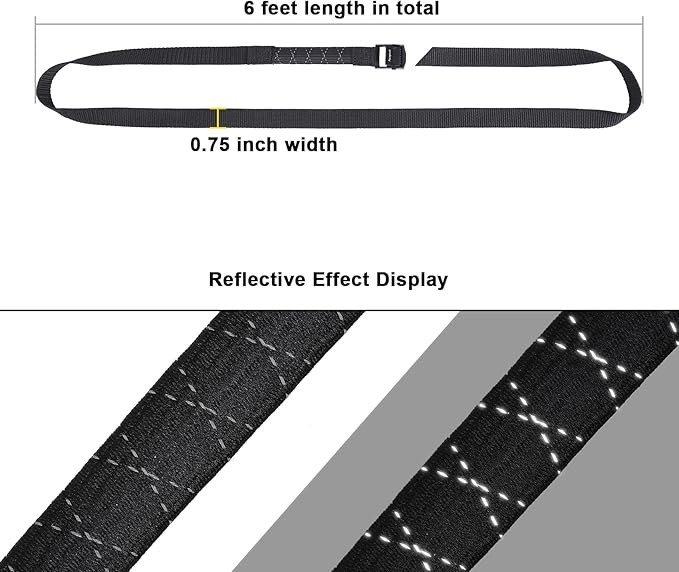 Ayaport Lashing Straps with Buckles 6ft (Add Stretch Part - Designed for Tighter) Adjustable Cam Buckle Tie Downs