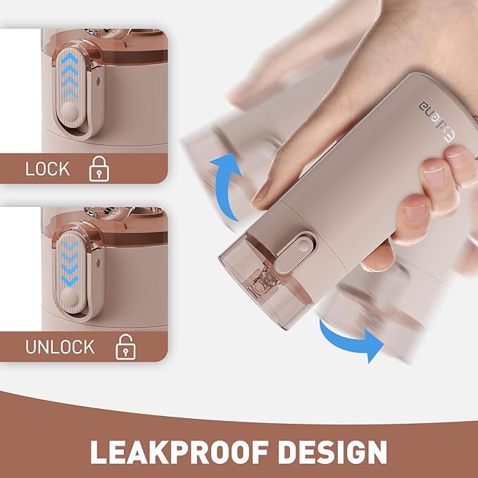 5oz Small Water Bottles with Straw, Mini Water Bottle with One-Hand Open Design, Leak-Proof Locking Lid for Hot&Cold Drinks, Small Travel Water Bottle - 100% Leakproof for School, Travel...(Mocha)