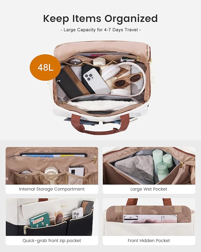 LOVEVOOK Weekender Bags for Women, Wide Open Large Travel Duffle Bag with Shoe Compartment, Carry on Overnight Bags, Hospital Bag for Women Labor Delivery with Wet Pocket