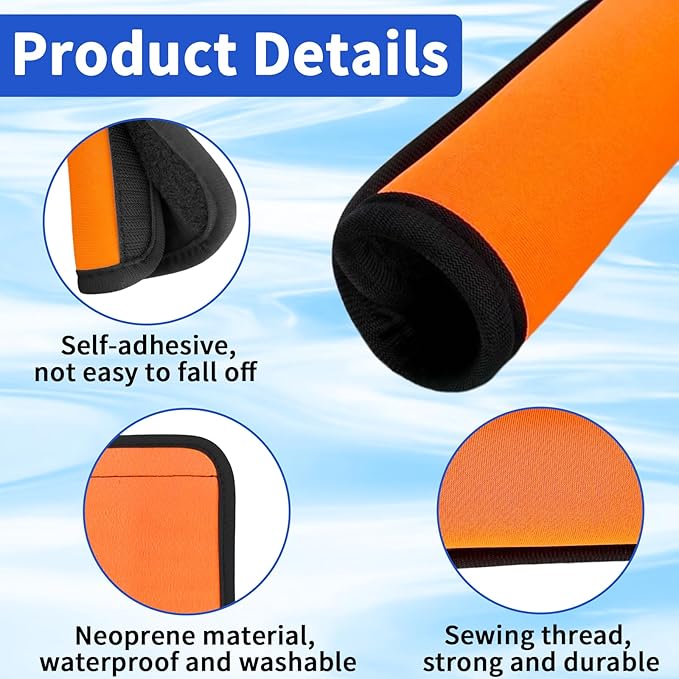 6 Pack Luggage Handle Wrap for Suitcase Luggage Tags Bright Soft Suitcase Identifiers Luggage Handle Covers Travel Accessories, Orange