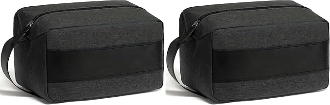 Vorspack Toiletry Bag for Men - Water Resistant Travel Bag for Toiletries, Bathroom Essentials, Travel Accessories, Gifts - Grey (Pack of 2)