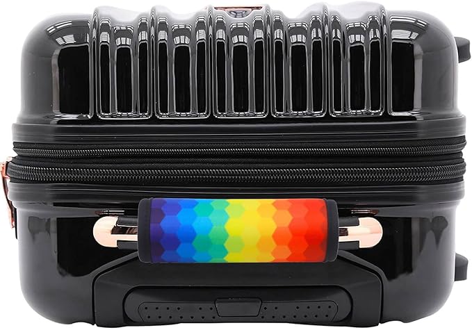 Luggage Handle Wrap for Suitcase-Printed Bright Neoprene Luggage Tags/Grips/Identifiers/Markers/Covers/Gripper for Suitcases Carry On Bags 5 Packs (Rainbow-5 Packs)