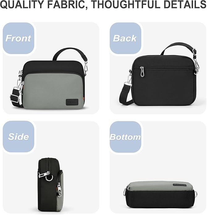 TOPEAST Anti-Theft Crossbody Travel Bag for Women Men, Lightweight Shoulder Bag Classic Design for Trip, Daily Use, Sport
