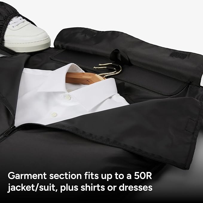 Halfday Convertible 2-in-1 Garment Duffel Weekender Bag 45L | Wrinkle-Free Travel, Hanging Suit Compartment, Shoe Pockets, Trolley Sleeve. Durable & Water-Resistant Carry-on, Shadow