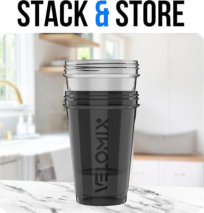 VELOMIX -2 Pack- 20 oz Protein Shaker Bottles for Protein Mixes - 2x Wire Whisk | Leak Proof Shaker Cups for Protein Shakes and Pre Workout | Protein Shaker Bottle Pack (Black/Transparent)