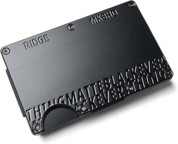 Ridge Wallet for Men - Slim Minimalist Compact Wallet and Card Holder, RFID Protected Front Pocket Wallets for Men with Integrated Cash Strap