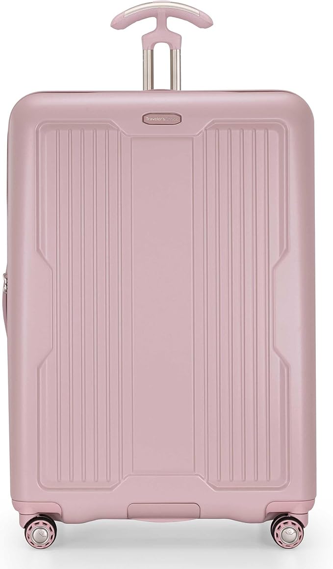 Traveler's Choice Ultimax II Polycarbonate Hardside Luggage with Spinner Wheels, Pink, 29-Inch Large Luggage