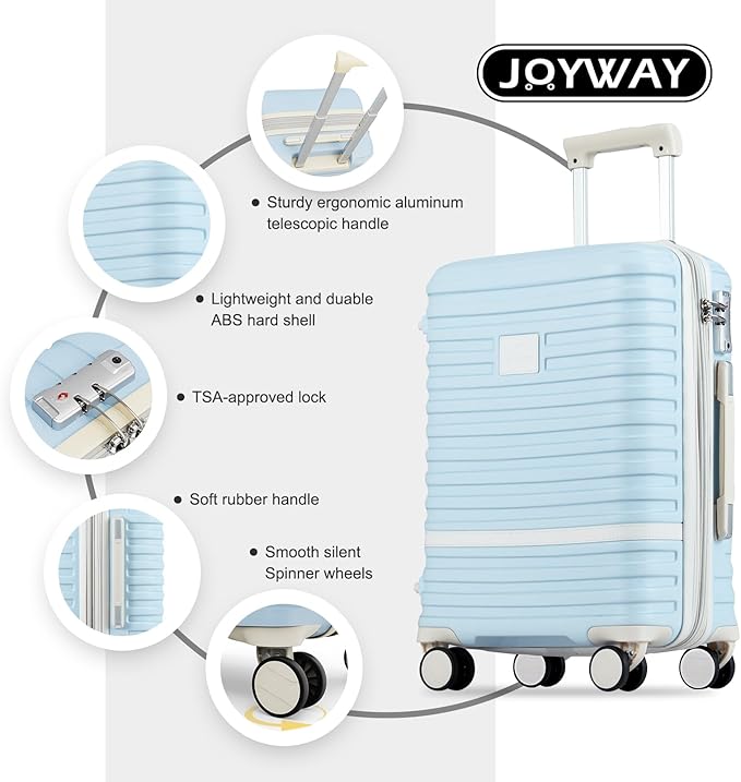 Joyway Luggage Set 3 Piece Suitcase Sets with Spinner Wheel, Hardside Expandable Travel Luggage with TSA Lock (20/24/28)