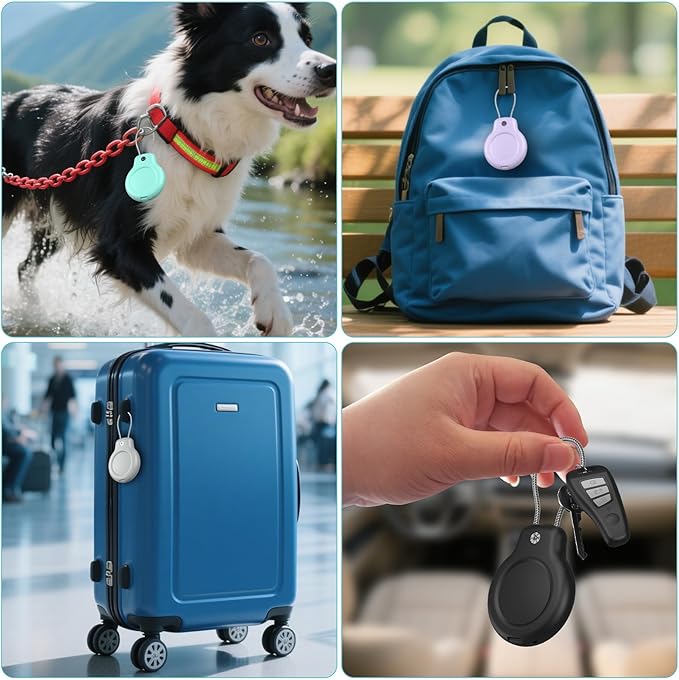 SPGUARD for AirTag Holder Case with Keychain 1st/2nd Air Tags-4 Pack for Apple Air Tag Holder with Wire Cable Lock Key Ring Chain Air Tagholder Accessories for GPS Item Tracker Kids,Keys,Luggage