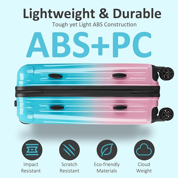 24inch Luggage with Spinner Wheels, Lightweight PC+ABS Hard Shell Suitcases, Expandbale Storage & TSA Aprovel Lock