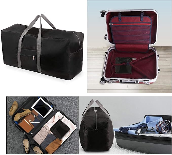 REDCAMP Extra Large Duffle Bag, Water Resistant Lightweight Foldable Duffel Bag for Outdoor Camping, Black 100L