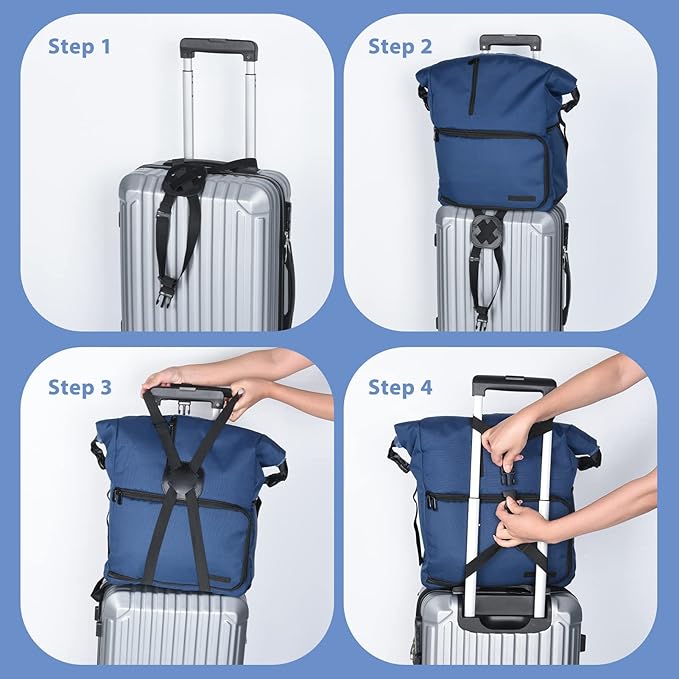 XINRUI 2 Pack Luggage Straps Bungees,Adjustable Suitcase Carry on Bag Handle Portable Tourister Travel Straps Belt Elastic Airport Travel Accessories with Buckles for Baggage Handbag