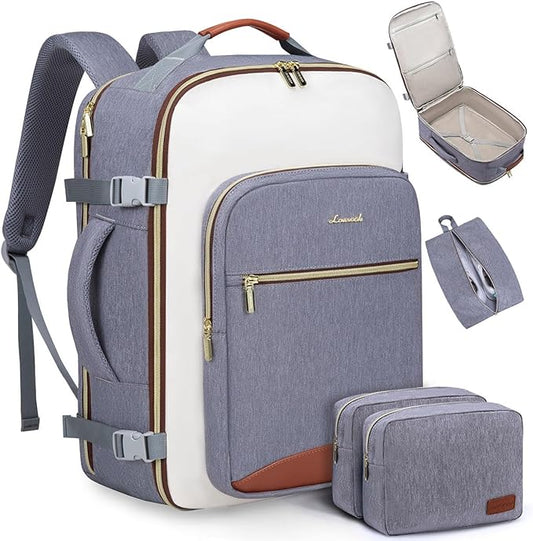 LOVEVOOK 40L Travel Backpack for Women & Men, Airline Approved Carry On Luggage with 3 Packing Cubes, TSA Overnight Bags, Waterproof Personal Item Bag, Weekender Essentials Backpacks fits 17" Laptop