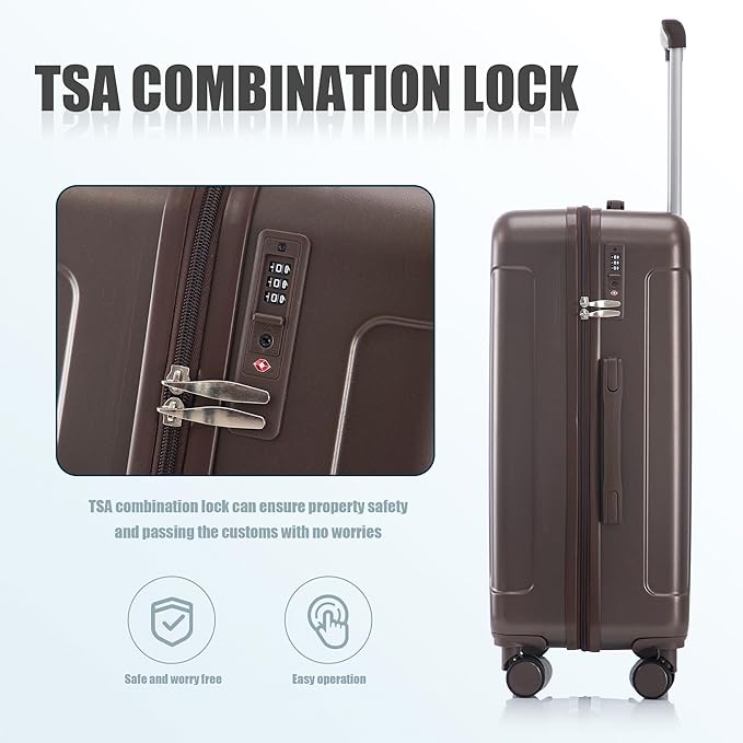 Merax 3 pcs/set in ABS Spinner Wheel Luggage Set, Carry on Suitcase
