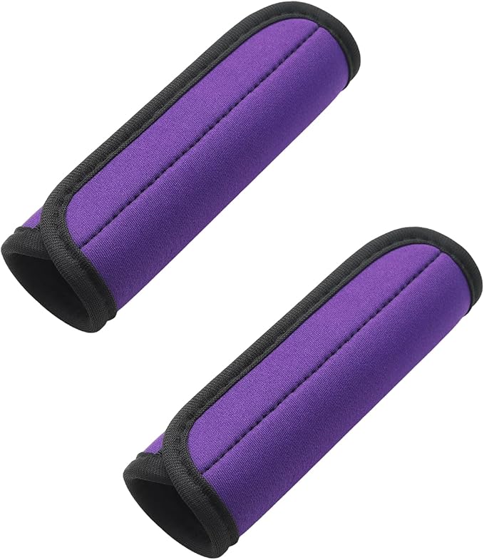 2pcs Purple Luggage Handle Wraps for Suitcase- Soft Suitcase Handle Covers for Travel Accessories（ Bright Color for Suitcase Tags Identifiers ）