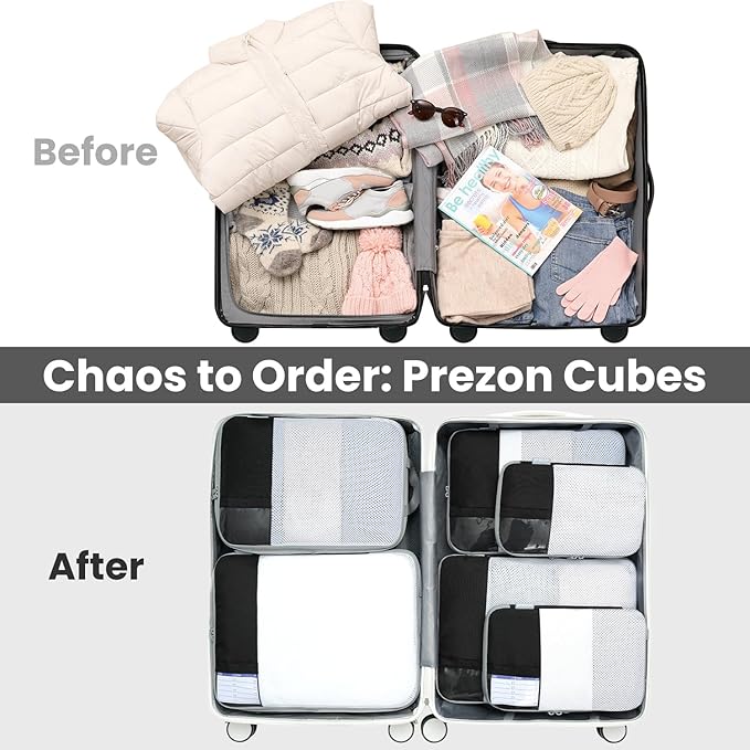 Compression Packing Cubes for Travel, Lightweight Vacation Travel Essentials, Travel Accessories for Suitcase Organizer Bags Set, Durable Luggage Organizer