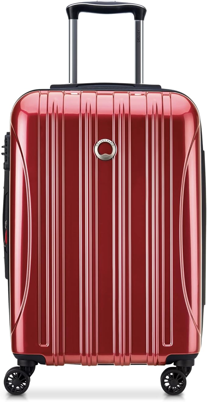 DELSEY PARIS Helium Aero Hardside Expandable Luggage with Spinner Wheels, Brick Red, Carry-On Plus 21 Inch