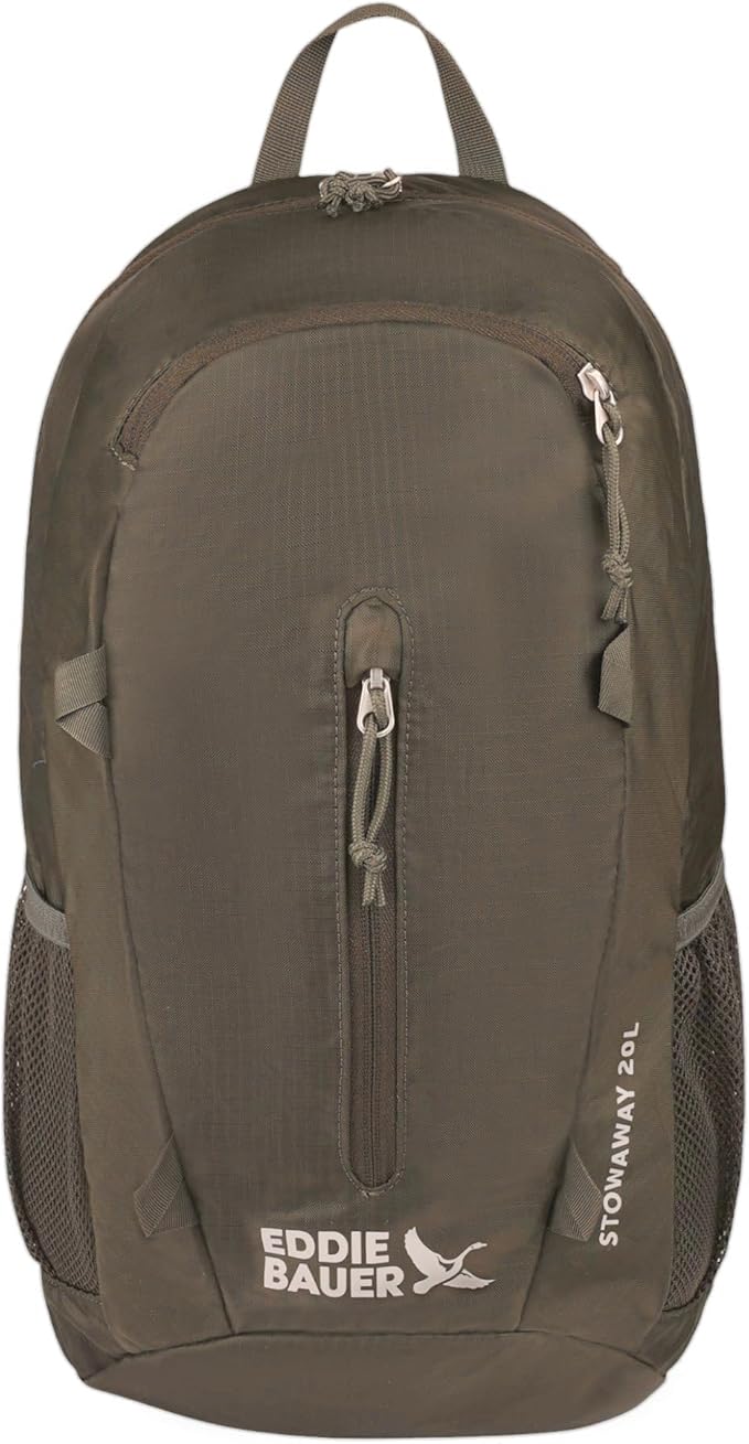 Eddie Bauer Stowaway Packable Backpack | Travel | Outdoor | Lightweight | Foldable | Durable | Ripstop Polyester | 20L - Dark Forest