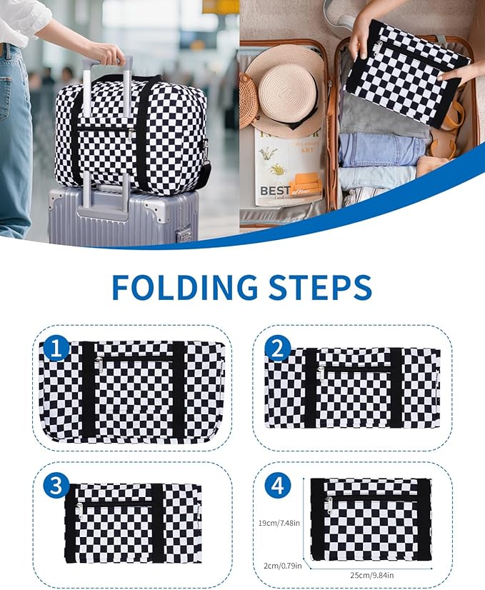 For Spirit Airlines Personal Item Bag 18x14x8 Foldable Travel Duffel Bag Tote Carry on Luggage Duffle Overnight for Women and Men