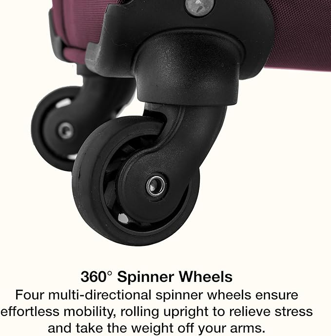U.S. Traveler Anzio Softside Expandable Luggage with Spinner Wheels, Burgundy, 26-Inch Medium