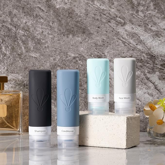 INSFIT 17 Pack Travel Bottles for Toiletries, TSA Approved 3oz 2oz Travel Size Toiletries, BPA Free Leak Proof Squeezable Silicone Tubes Travel Essentials for Shampoo Conditioner Lotion Soap