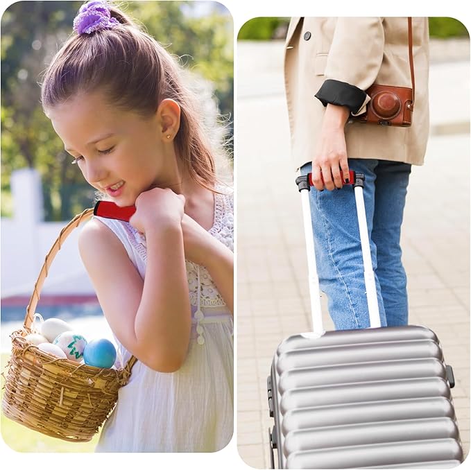 2Pack Luggage Handle Wrap for Suitcase Travel Essential Bright Red Color Soft Luggage Identifiers for Suitcases Neoprene Material Comfortable Suitcase Handle Wraps for Suitcase for Traveling
