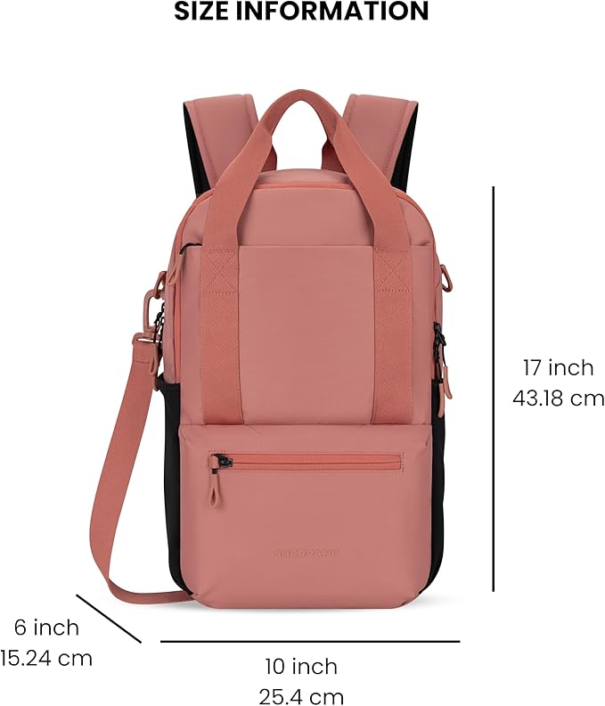 Sherpani Camden, Convertible Backpack, 3 in 1 Tote Bag, 18L Travel Backpack, Crossbody Bag, Cross Body Purse, Travel Gifts, RFID Protection, Fits 13” Laptop (Desert)