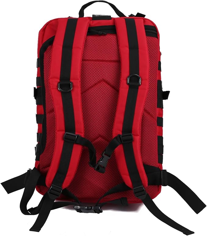 REEBOW GEAR Military Tactical Backpack for Men Large Army 3 Day Assault Pack Molle Bag Backpacks (Red-black)