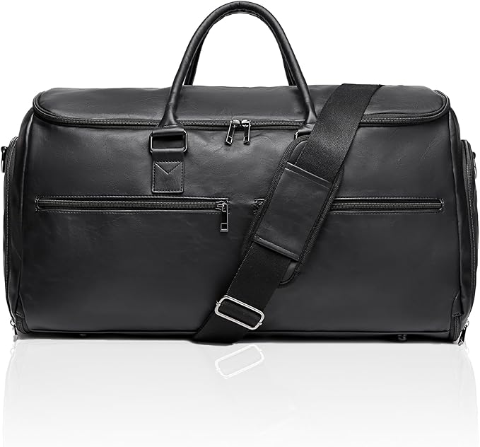 seyfocnia Carry On Garment Bag for Travel, Convertible Travel Garment Bag for Men Women, 2 in 1 Hanging Suitcase Suit Business Travel Bag, Black