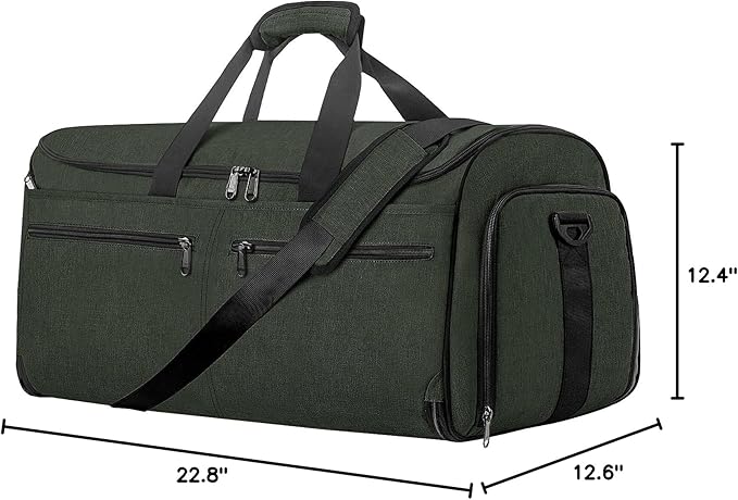 Bukere Garment Bags for Travel, Large Convertible Garment Duffel Bag for Men Women, Shoe Compartment, 2 in 1 Hanging Dress Suitcase Suit Travel Bags