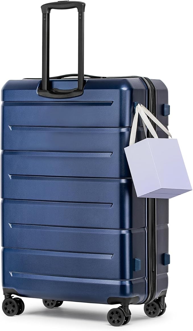 KYME Large Suitcases with Wheels Hardshell 28 Inch Luggage TSA Approved Big Checked Luggage Durable Travel Rolling Suitcase for Women Men Navy