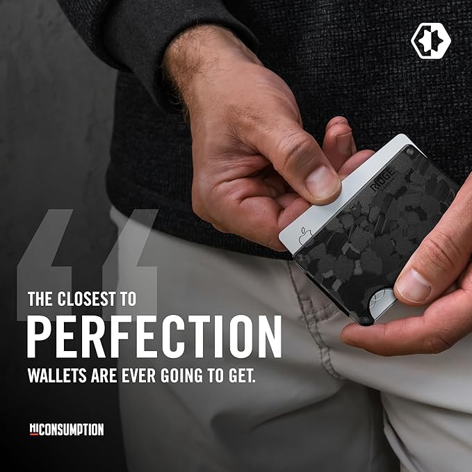 Ridge Wallet for Men - Slim Minimalist Compact Wallet and Card Holder, RFID Protected Front Pocket Wallets for Men with Integrated Cash Strap
