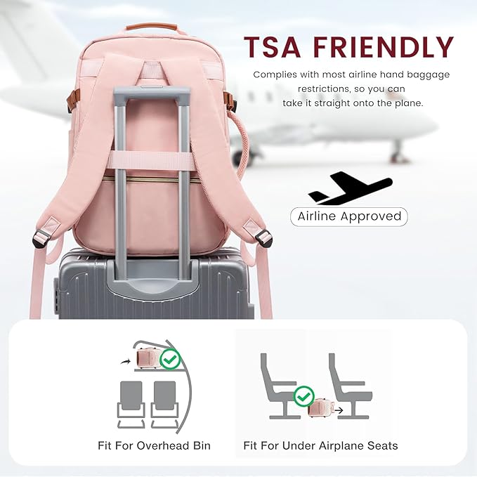 LOVEVOOK 50L Travel Backpack for Women & Men, Airline Approved Carry On Luggage with 3 Packing Cubes, TSA Overnight Bags, Waterproof Personal Item Bag, Weekender Essentials Backpacks fits 17" Laptop