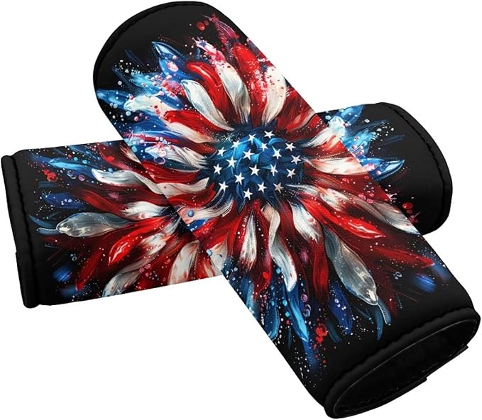 BIGCARJOB Sunflower Flags Luggage Handle Cover Set for Suitcase, 2 Pcs Universal Luggage ID Tags Door Handle Protection Sleeve Cover Identifier Travel Bag Wraps Travel Accessories
