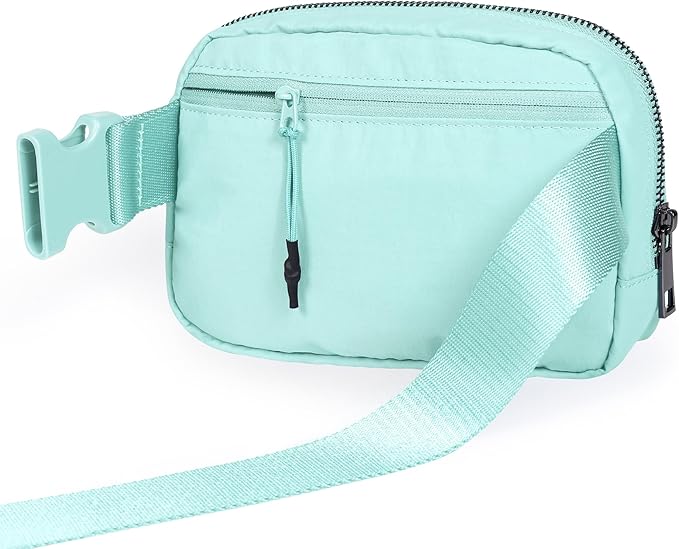 ODODOS Unisex Mini Belt Bag with Adjustable Strap Small Fanny Pack for Workout Running Traveling Hiking, Icing Blue