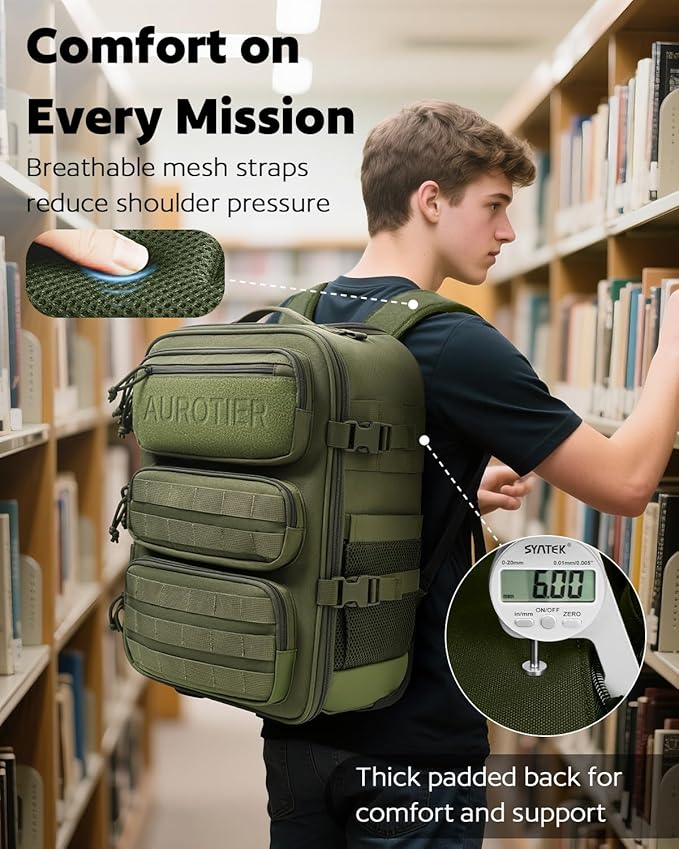 Rolling Tactical Laptop Backpack, Underseat Travel Backpack with Wheels, 16 Inch Wheeled Military Computer Backpack for Men and Women, Roller Overnight Molle Outdoor Hiking College Carry on Luggage