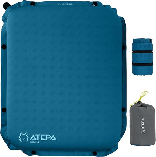 ATEPA Inflatable Seat Cushion, Self-Inflating Portable Stadium Airplane Travel Foam Cushion Pad for Camping, Sports Events, Outdoor