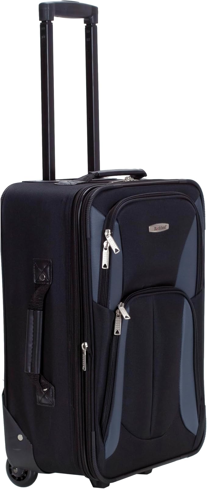Rockland Fashion Softside Upright Luggage Set, Black/Gray, 2-Piece (14/19)