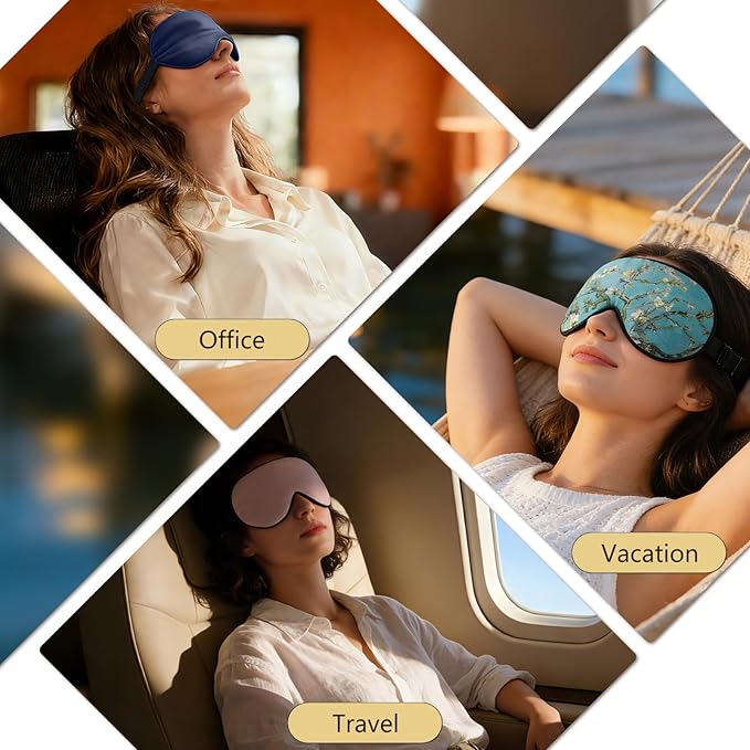 ZIMASILK 100% Natural Silk Sleep Mask Blindfold,Adjustable Super-Smooth Soft Eye Mask for Sleep with Bag (Burgundy)