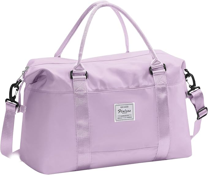 Small Gym Bag for Women, Purple Stylish Duffle Travel Bag for Plane, Lightweight Duffle Bag for Women, Sport Gym Tote Bag with Wet Pocket for Yoga, Pilates, Swimming