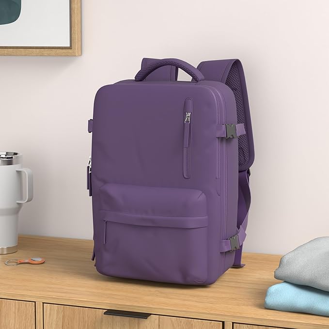 VGCUB Carry on Travel Backpack for Women Men Large Laptop Gym Work Frontier Airlines Personal Item Bag Business Airport Lightweight Backpack Flight Approved Mochilas de Viaje, Dark Purple