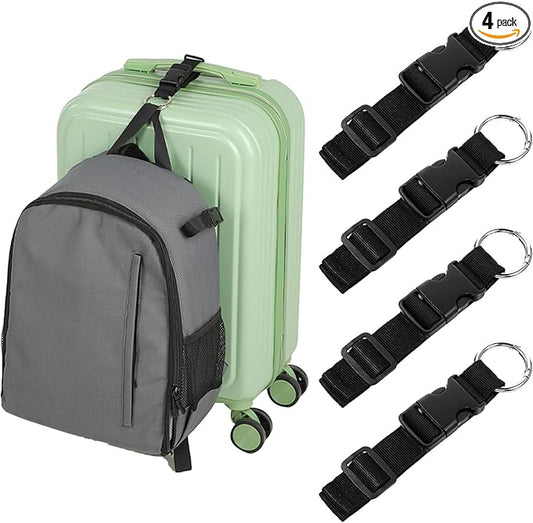 Add a Bag Luggage Straps, 4pcs Jacket Gripper Adjustable Luggage Hooks Holder Suitcase Belt Straps Carrying Clips with Luggage Connector and Hook Travel Accessories for Carry Your Extra Bags