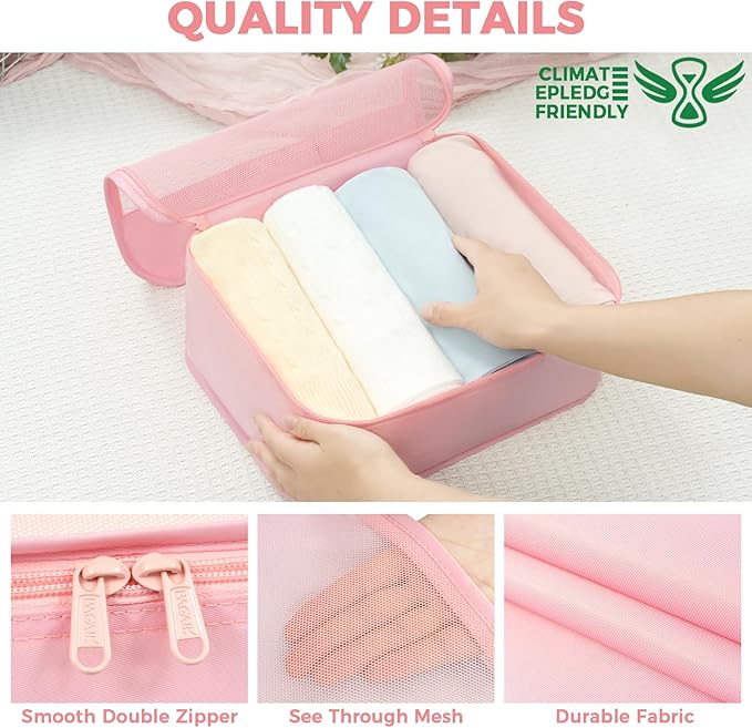 BAGAIL 9 Set Packing Cubes with Packing List Luggage Packing Organizers for Travel Accessories