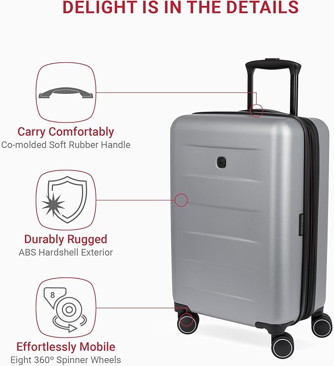 SwissGear 8020 Eclipse Collection Hardside Expandable Luggage – Ultimate Grey
