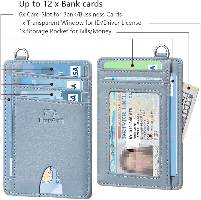FurArt Slim Minimalist Wallet, Front Pocket Wallets, RFID Blocking, Credit Card Holder for Men