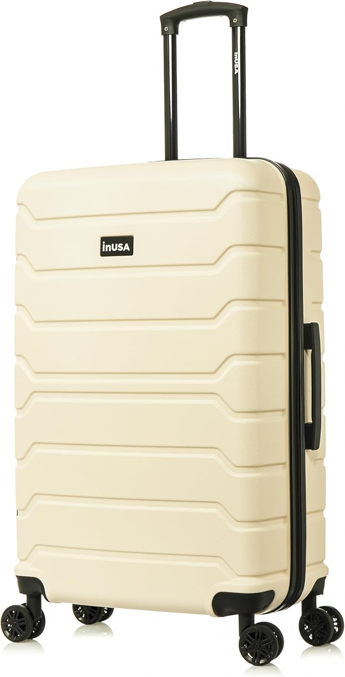 InUSA TREND Luggage with Spinner Wheels | Durable Lightweight Hardside Suitcase, Travel bag with Handle and Trolley, 28-Inch Large Checked luggage | Sand
